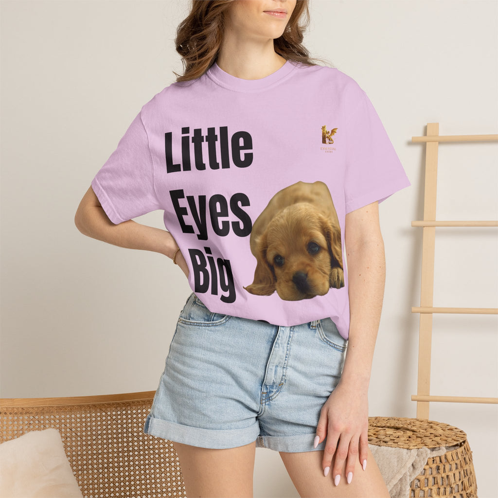 Puppy Dog T-Shirt, Little Eyes Big Love Graphic Tee, Comfort Colors 1717 Cotton
