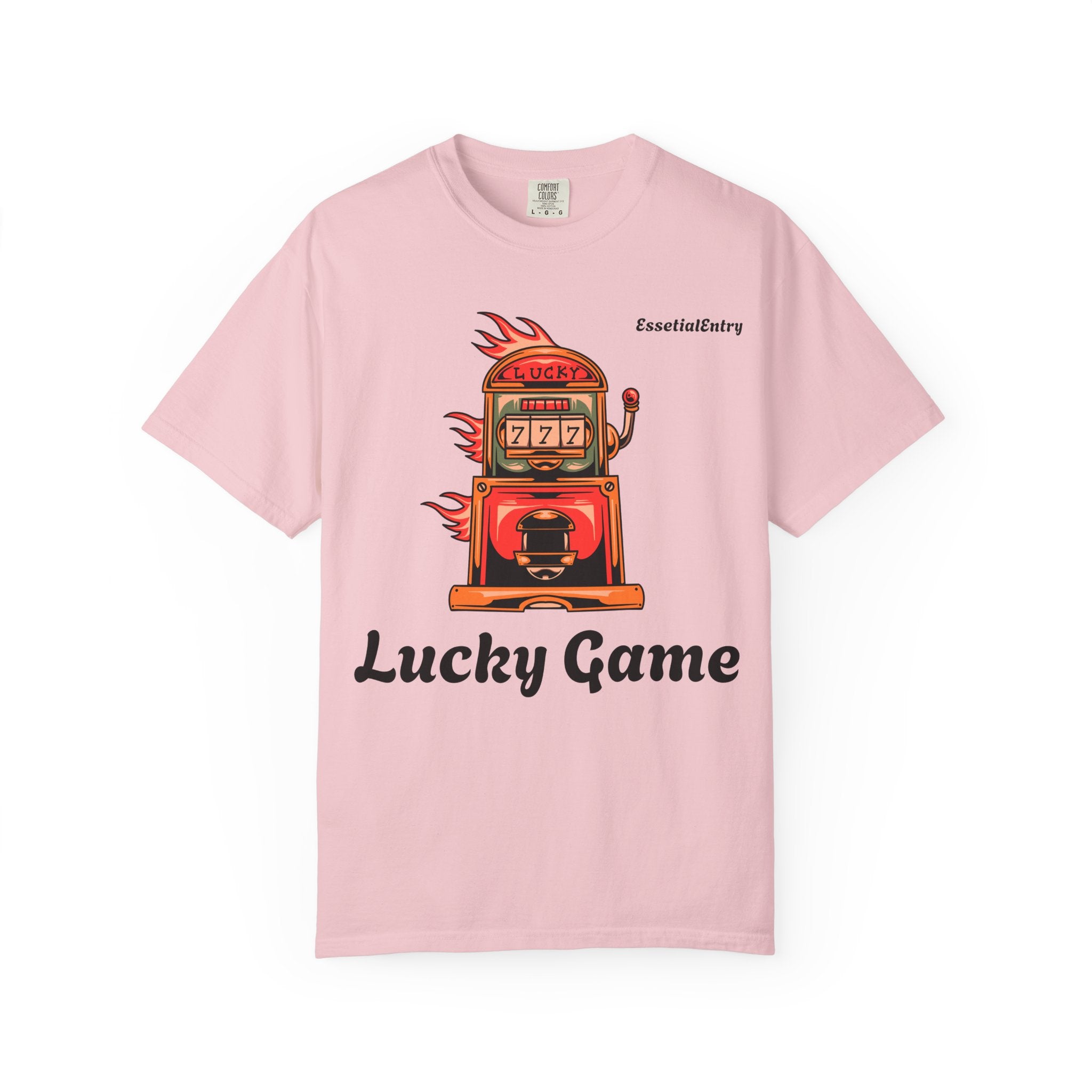 Lucky Game 777 T-Shirt | Retro Slot Machine Graphic | Essential Entry||Unisex Garment-Dyed T-shirt