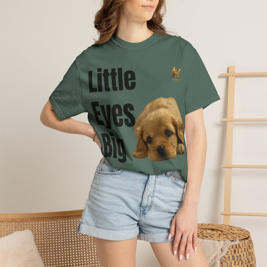 Puppy Dog T-Shirt, Little Eyes Big Love Graphic Tee, Comfort Colors 1717 Cotton