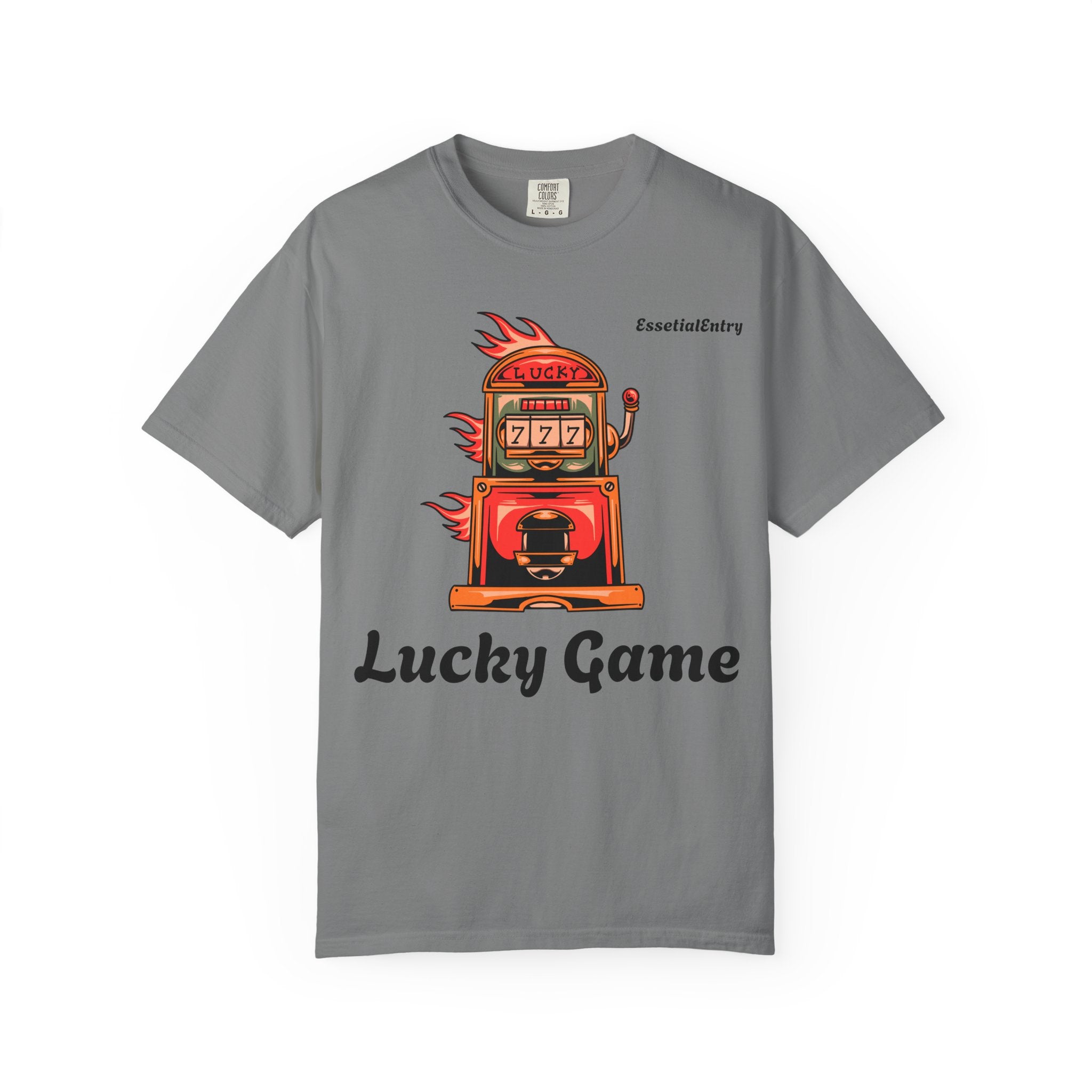 Lucky Game 777 T-Shirt | Retro Slot Machine Graphic | Essential Entry||Unisex Garment-Dyed T-shirt