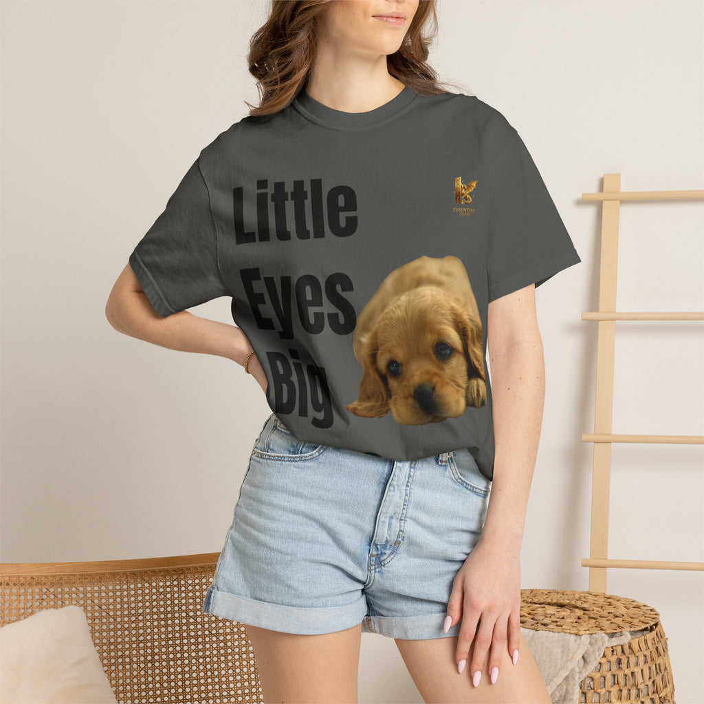 Puppy Dog T-Shirt, Little Eyes Big Love Graphic Tee, Comfort Colors 1717 Cotton