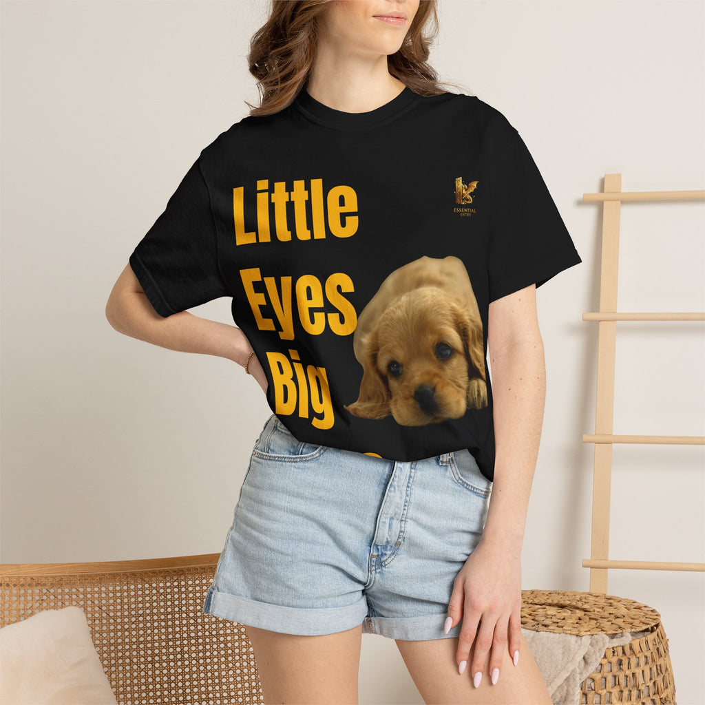 Puppy Dog T-Shirt, Little Eyes Big Love Graphic Tee, Comfort Colors 1717 Cotton