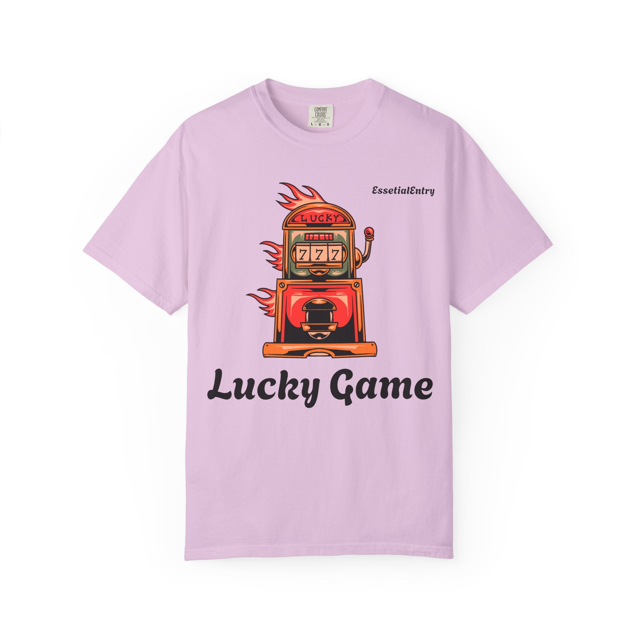 Lucky Game 777 T-Shirt | Retro Slot Machine Graphic | Essential Entry||Unisex Garment-Dyed T-shirt