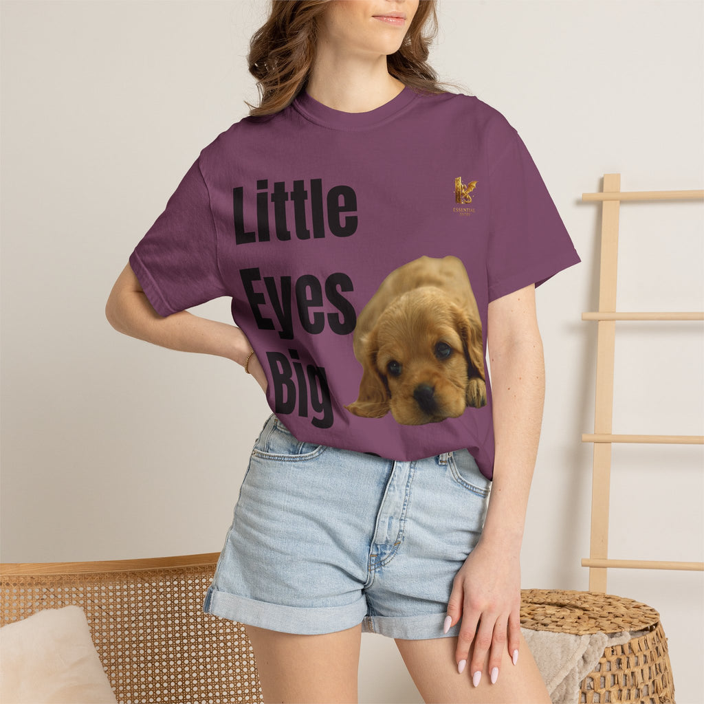 Puppy Dog T-Shirt, Little Eyes Big Love Graphic Tee, Comfort Colors 1717 Cotton