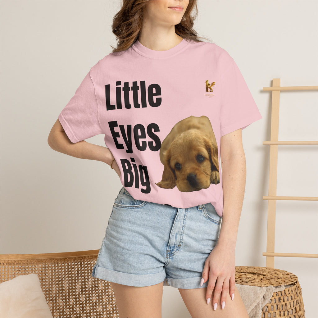 Puppy Dog T-Shirt, Little Eyes Big Love Graphic Tee, Comfort Colors 1717 Cotton