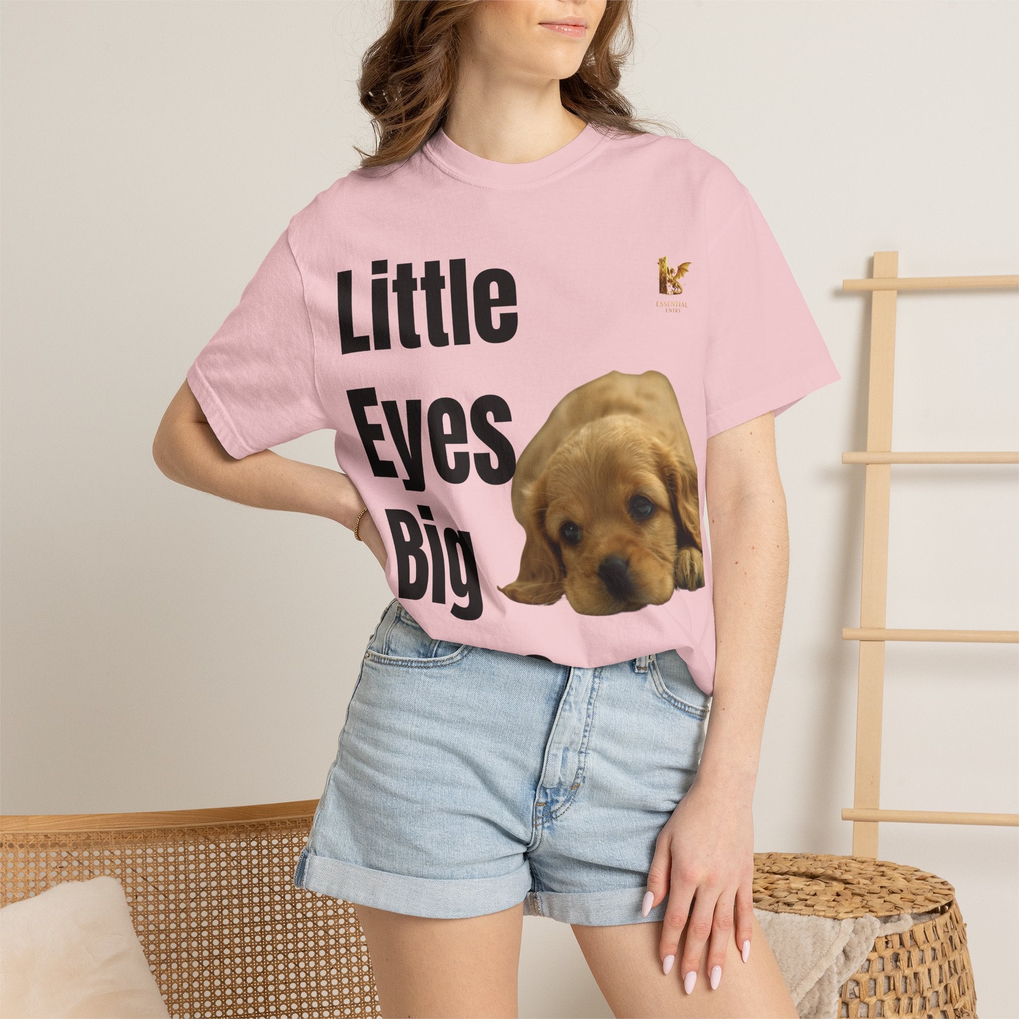 Puppy Dog T-Shirt, Little Eyes Big Love Graphic Tee, Comfort Colors 1717 Cotton