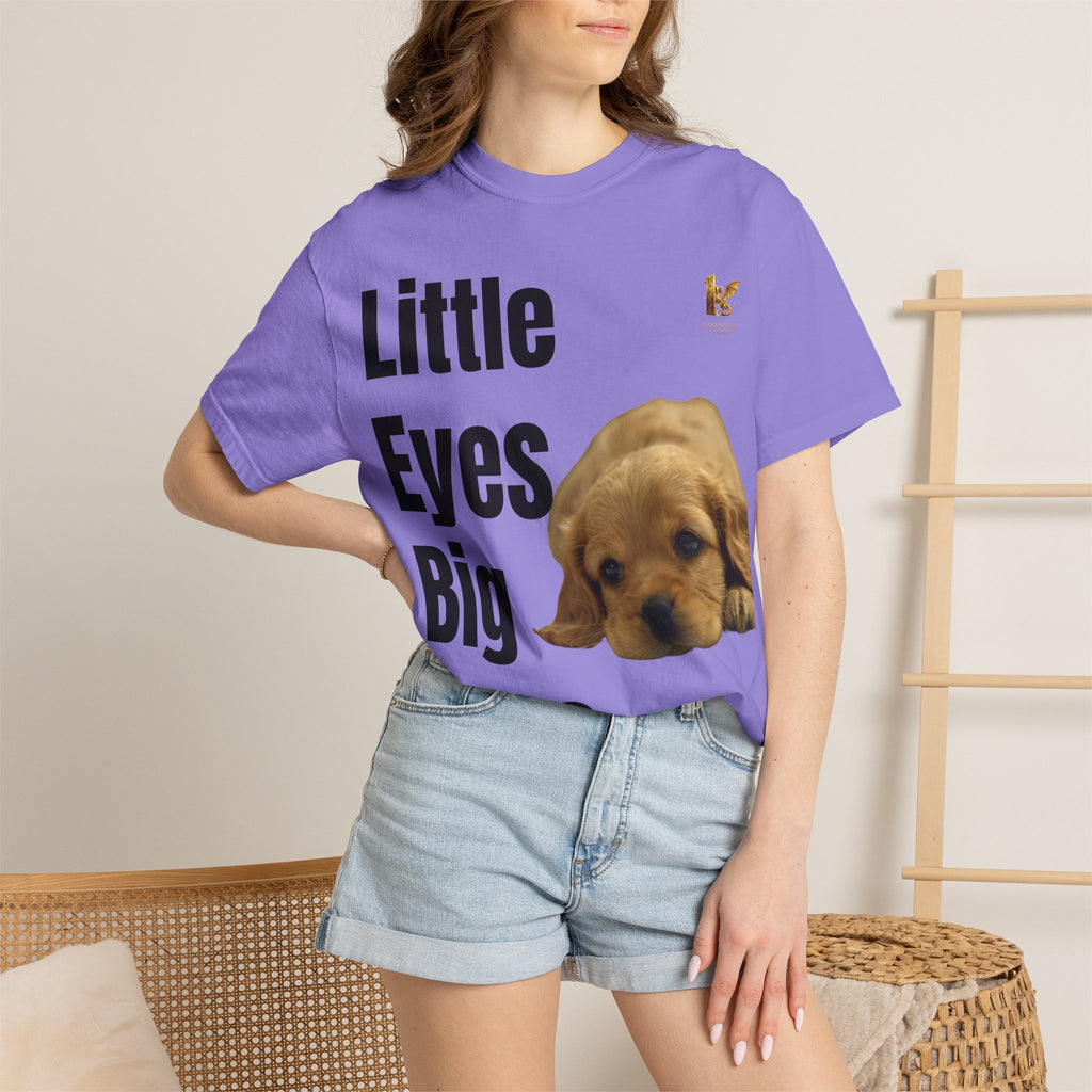 Puppy Dog T-Shirt, Little Eyes Big Love Graphic Tee, Comfort Colors 1717 Cotton