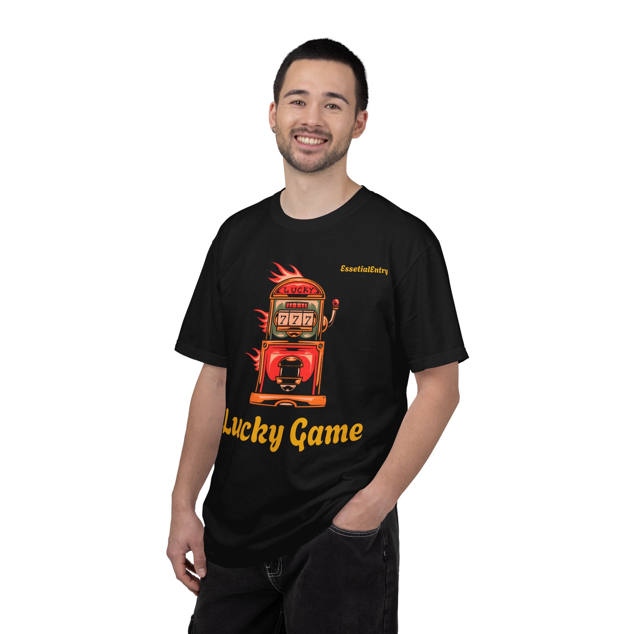 Lucky Game 777 T-Shirt | Retro Slot Machine Graphic | Essential Entry||Unisex Garment-Dyed T-shirt