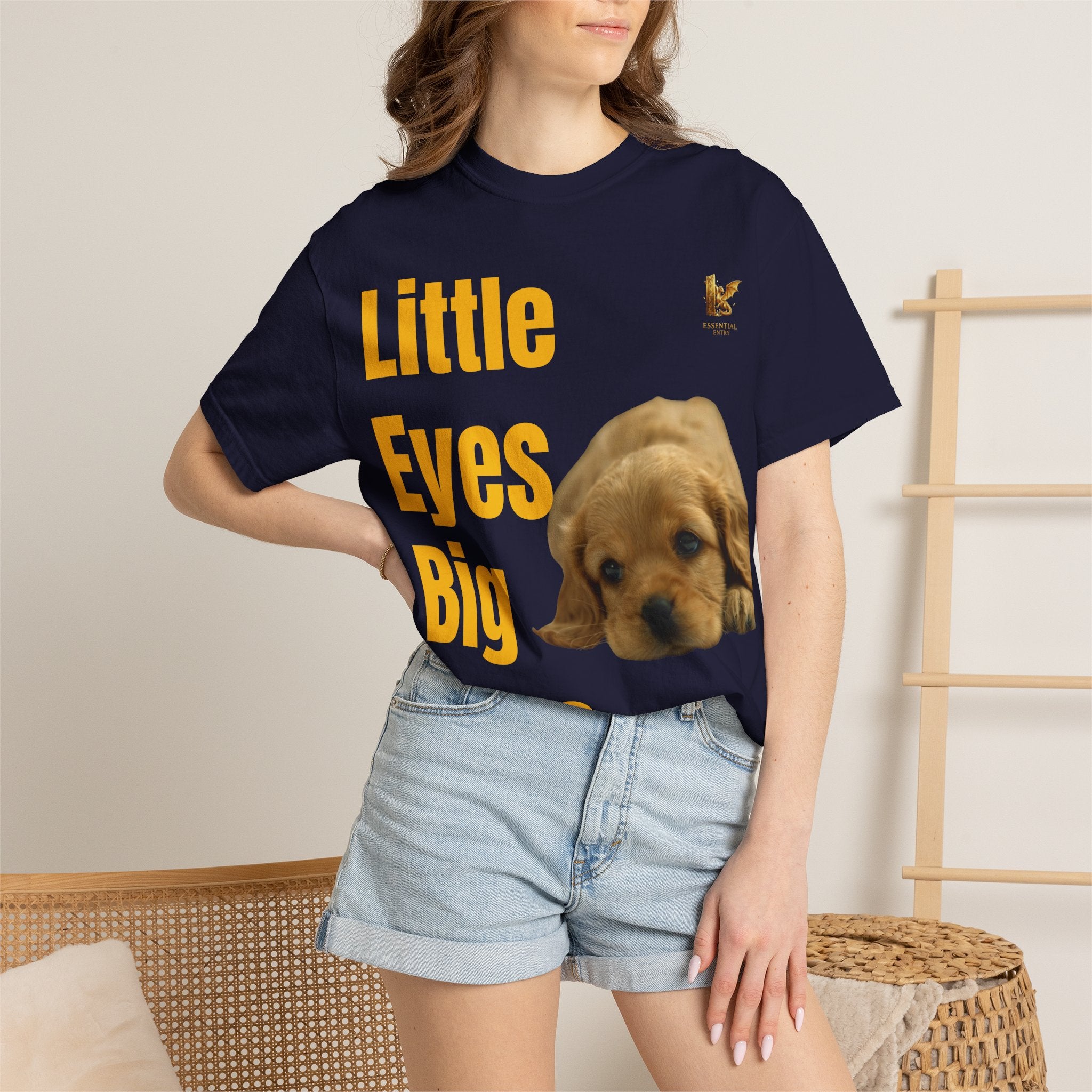 Puppy Dog T-Shirt, Little Eyes Big Love Graphic Tee, Comfort Colors 1717 Cotton