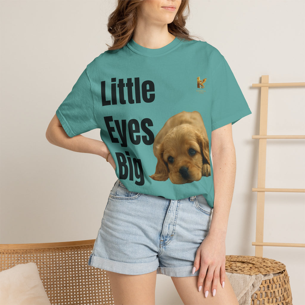 Puppy Dog T-Shirt, Little Eyes Big Love Graphic Tee, Comfort Colors 1717 Cotton