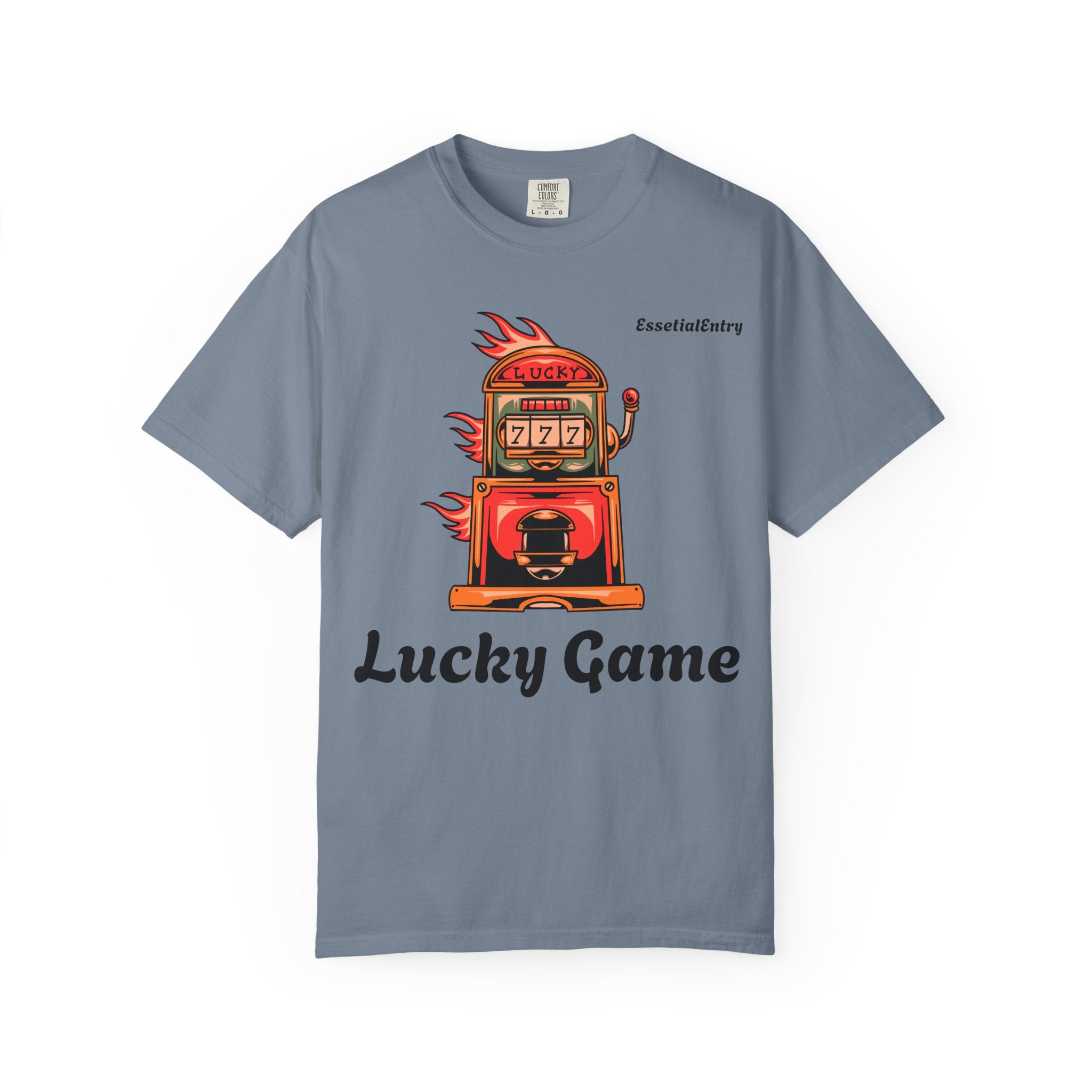 Lucky Game 777 T-Shirt | Retro Slot Machine Graphic | Essential Entry||Unisex Garment-Dyed T-shirt