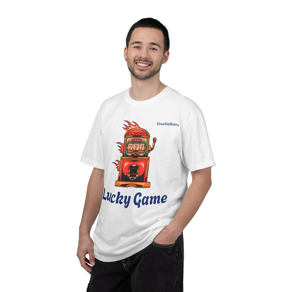 Lucky Game 777 T-Shirt | Retro Slot Machine Graphic | Essential Entry||Unisex Garment-Dyed T-shirt