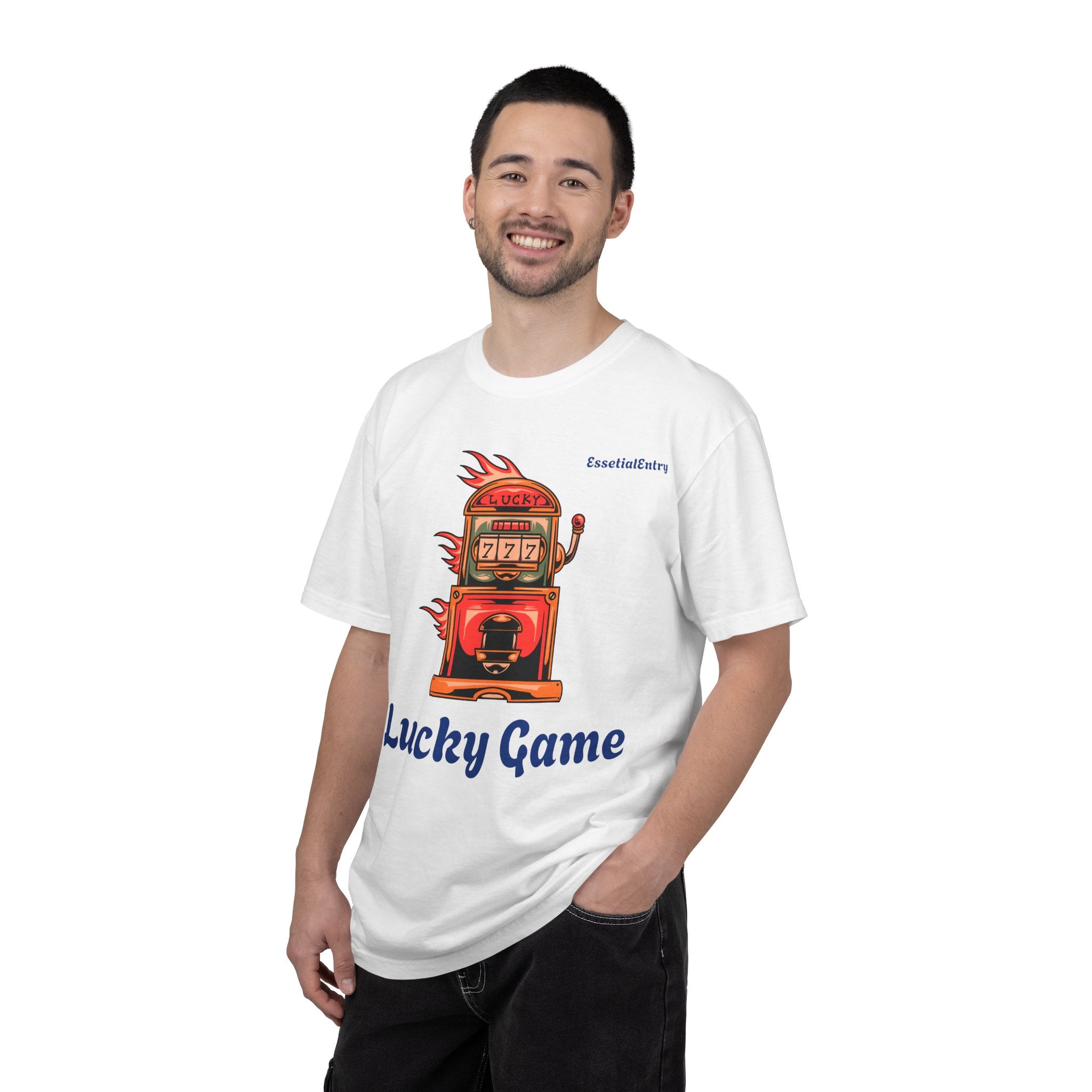 Lucky Game 777 T-Shirt | Retro Slot Machine Graphic | Essential Entry||Unisex Garment-Dyed T-shirt