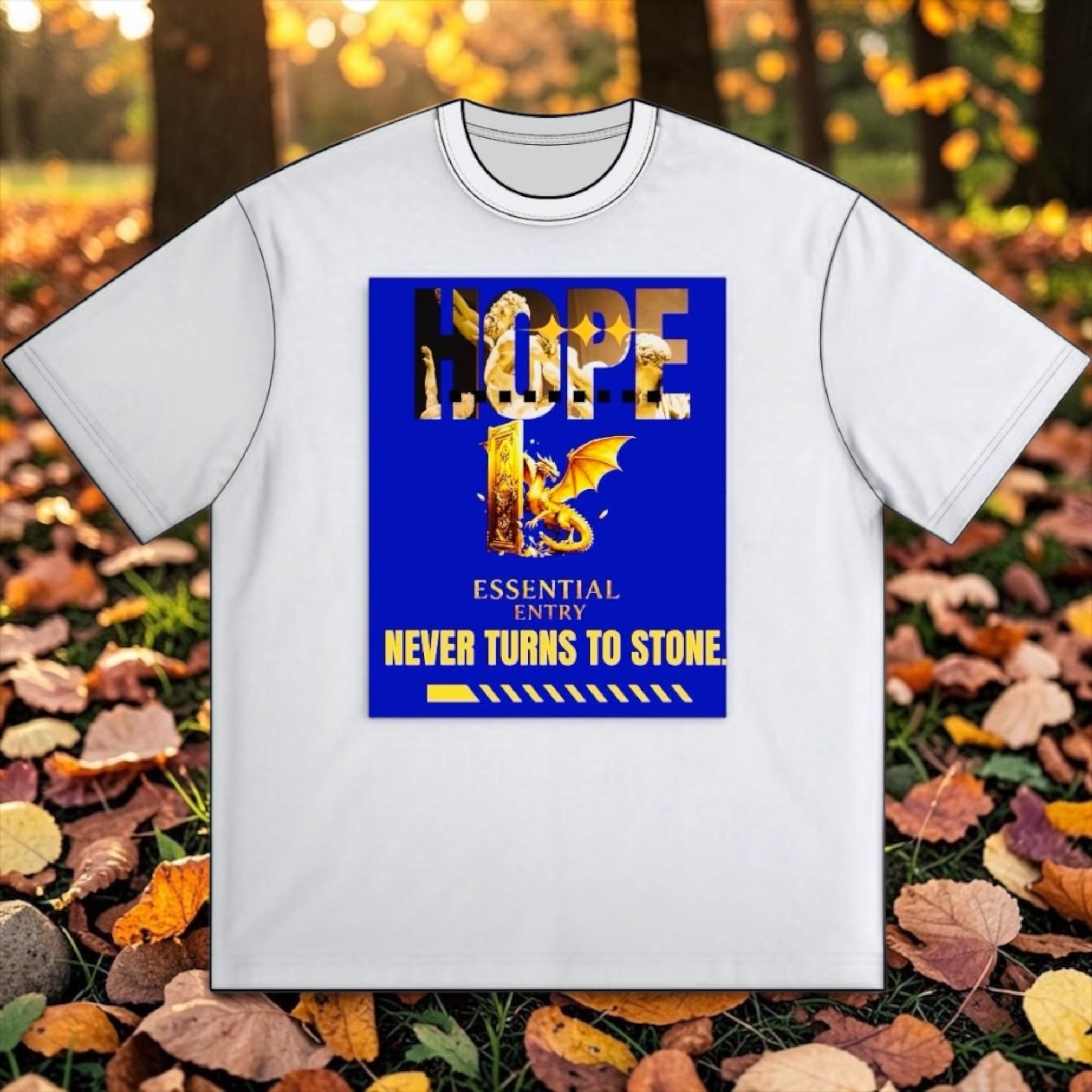 Hope Never Turns to Stone Dragon Tee – Essential Entry Motivational T-Shirt”