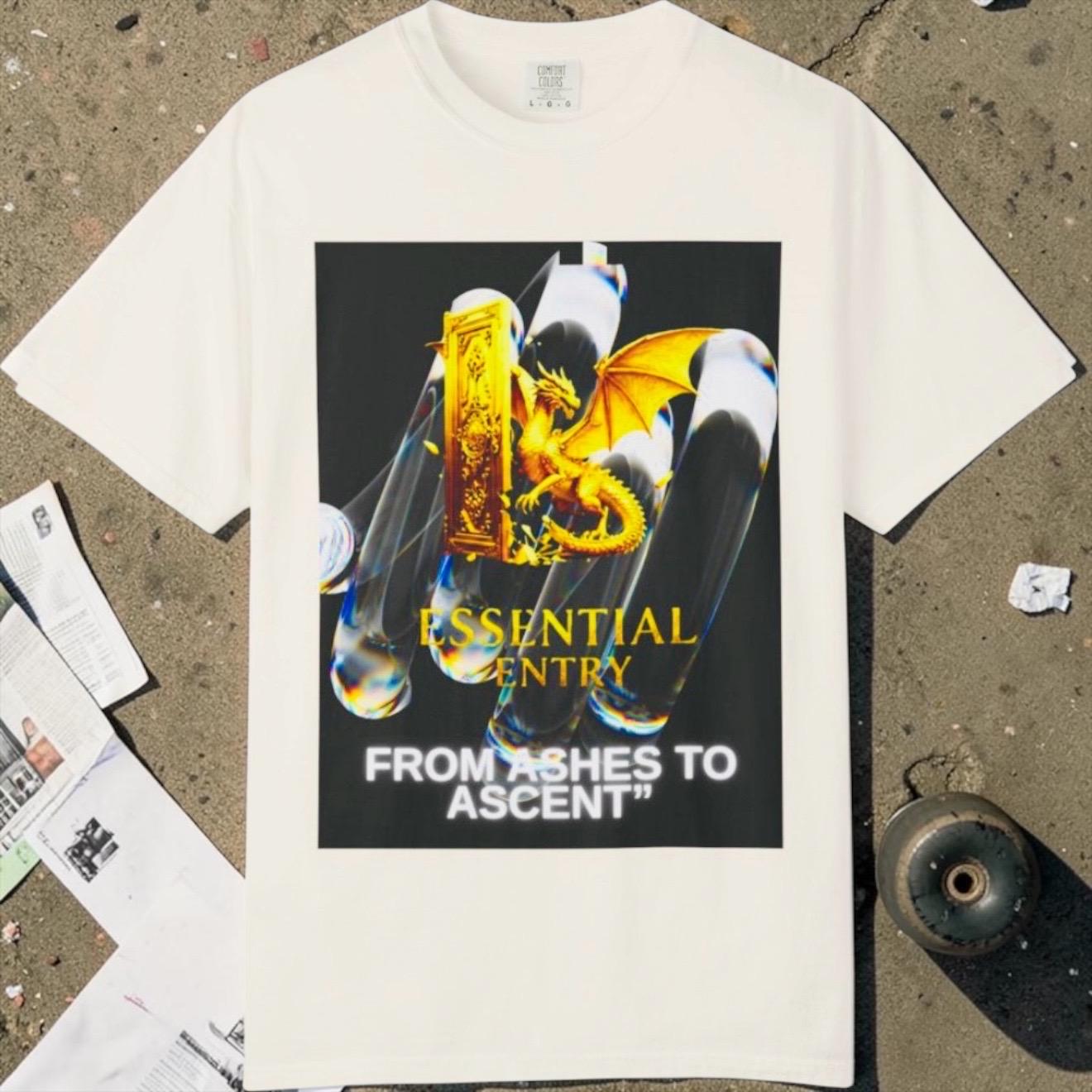 From Ashes to Ascent Dragon Graphic Tee – Cotton Motivational Apparel