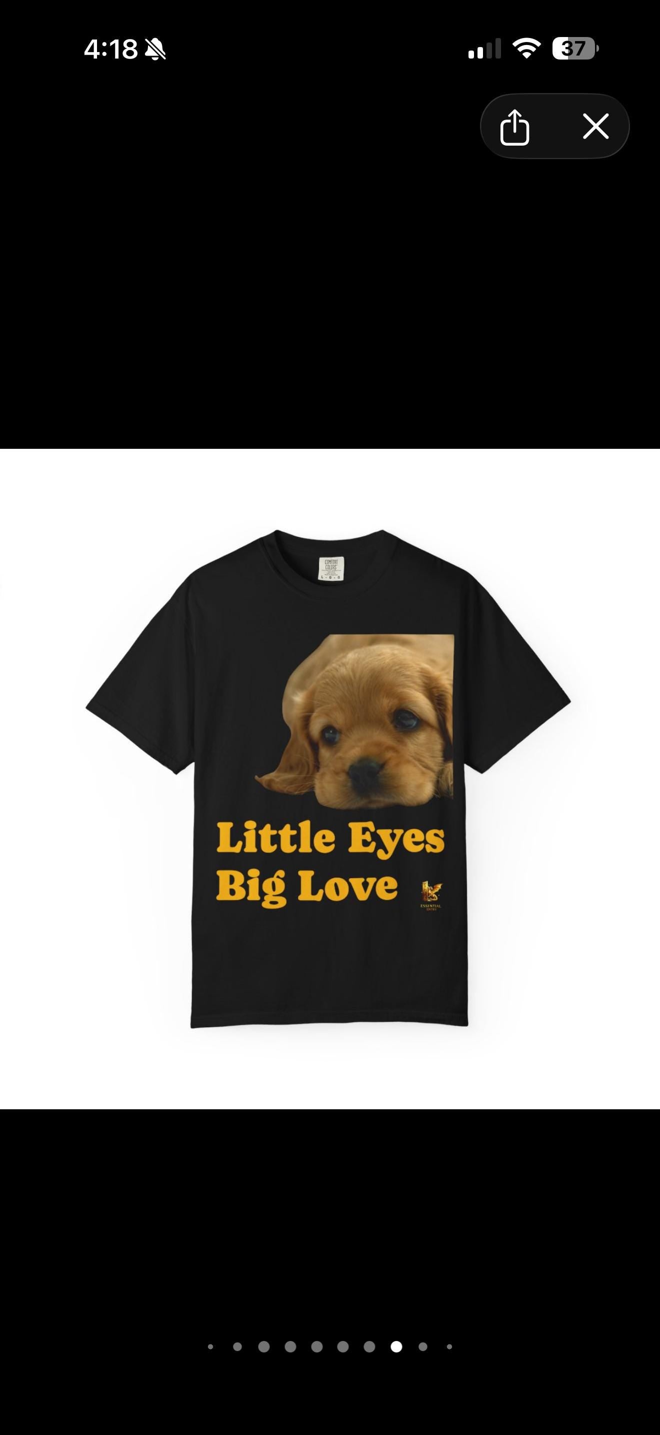 Puppy Dog T-Shirt, Little Eyes Big Love Graphic Tee, Comfort Colors 1717 Cotton