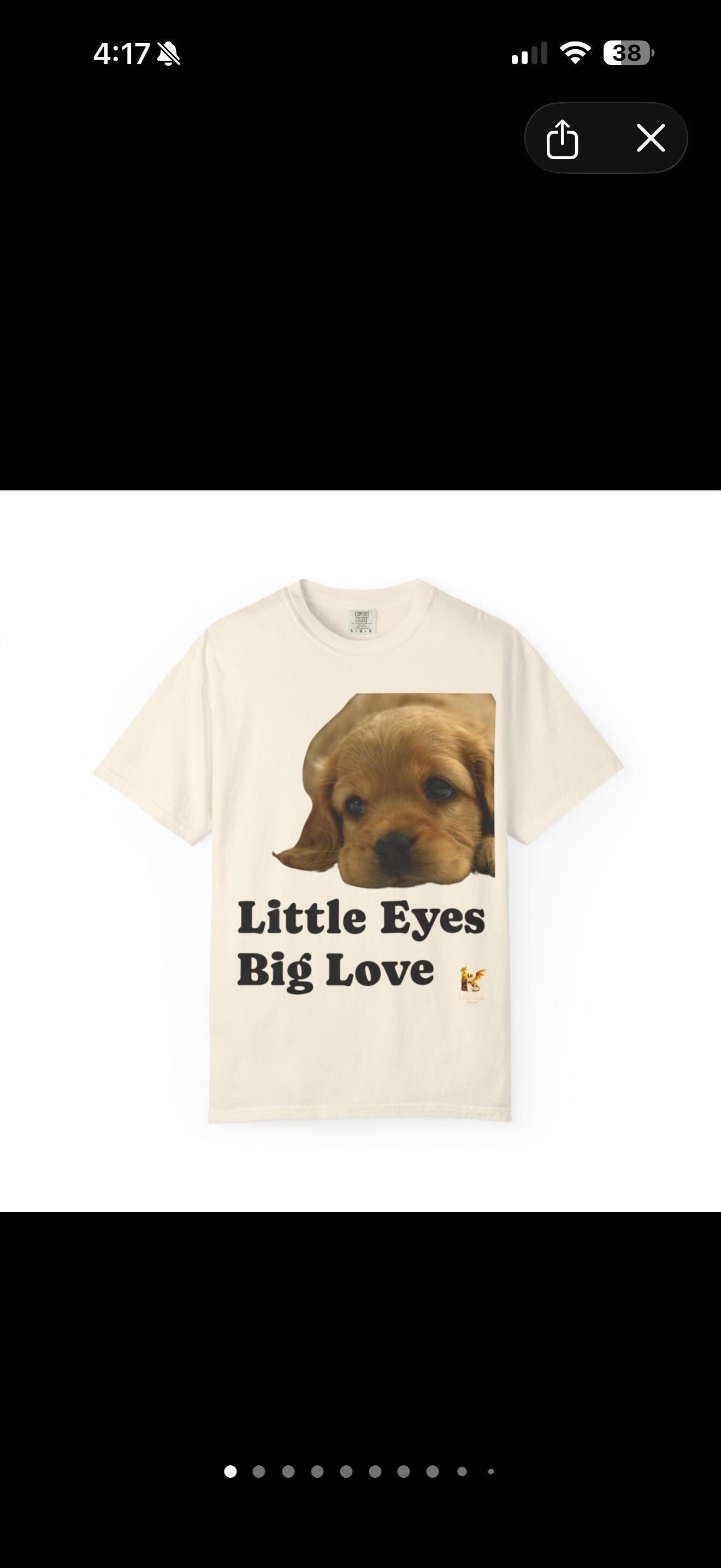 Puppy Dog T-Shirt, Little Eyes Big Love Graphic Tee, Comfort Colors 1717 Cotton
