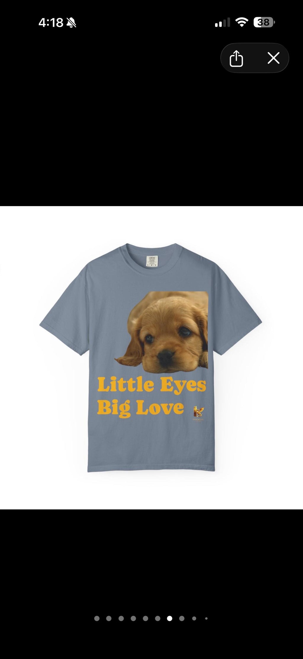 Puppy Dog T-Shirt, Little Eyes Big Love Graphic Tee, Comfort Colors 1717 Cotton