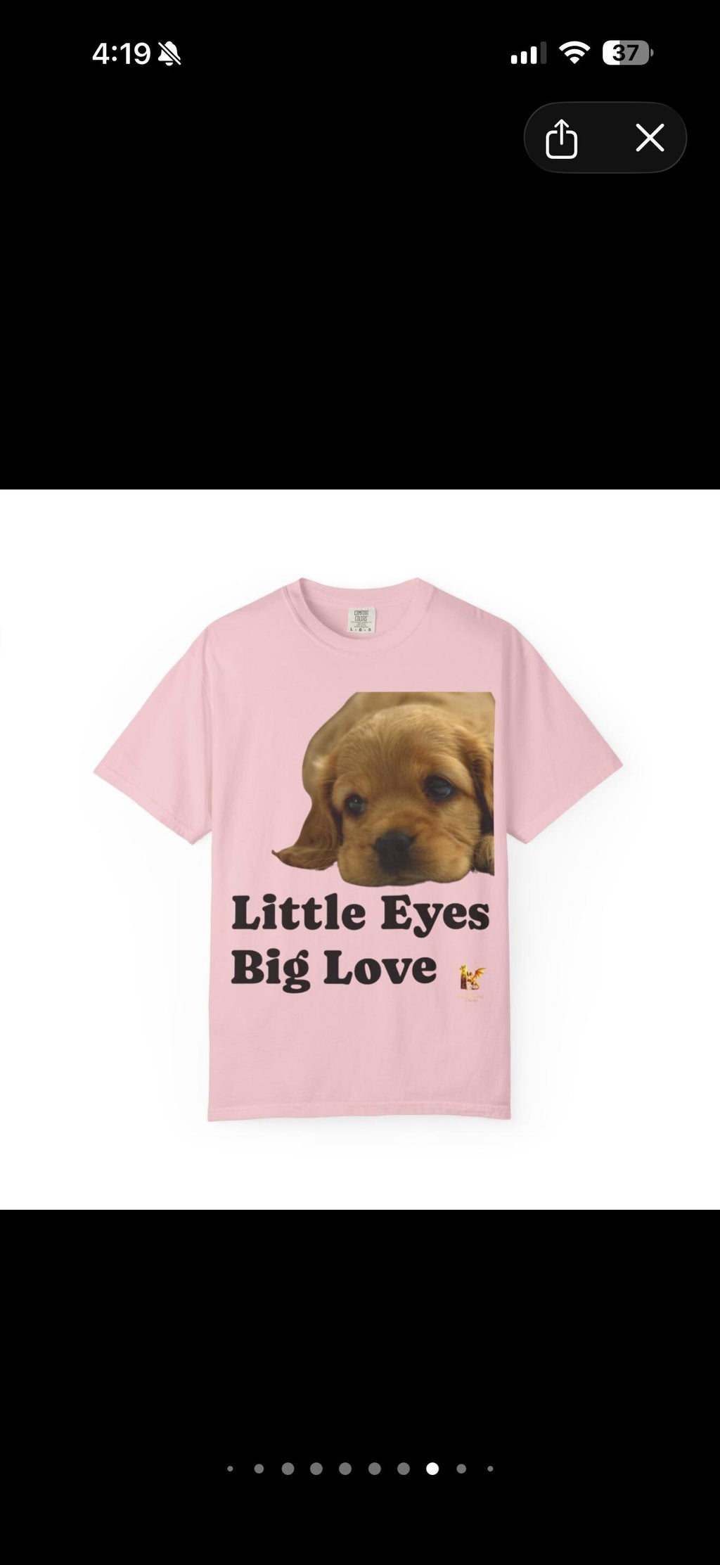 Puppy Dog T-Shirt, Little Eyes Big Love Graphic Tee, Comfort Colors 1717 Cotton