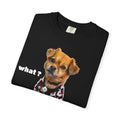 Brown Puppy Checkered T-Shirt | Red Heart Dog Tee (Garment-Dyed)