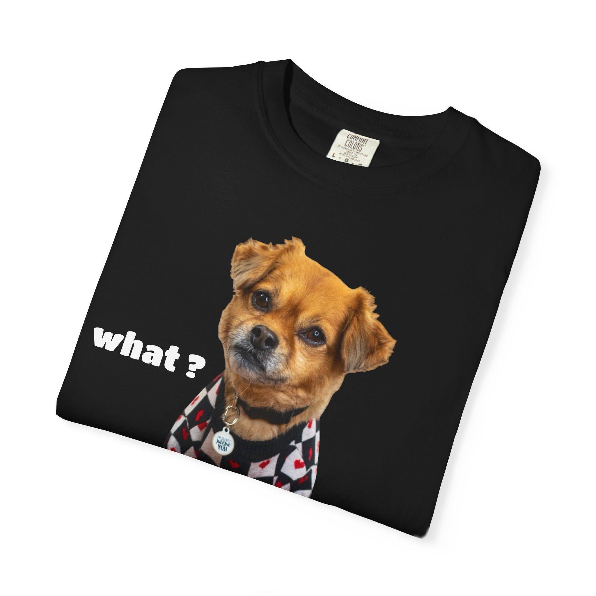 Brown Puppy Checkered T-Shirt | Red Heart Dog Tee (Garment-Dyed)