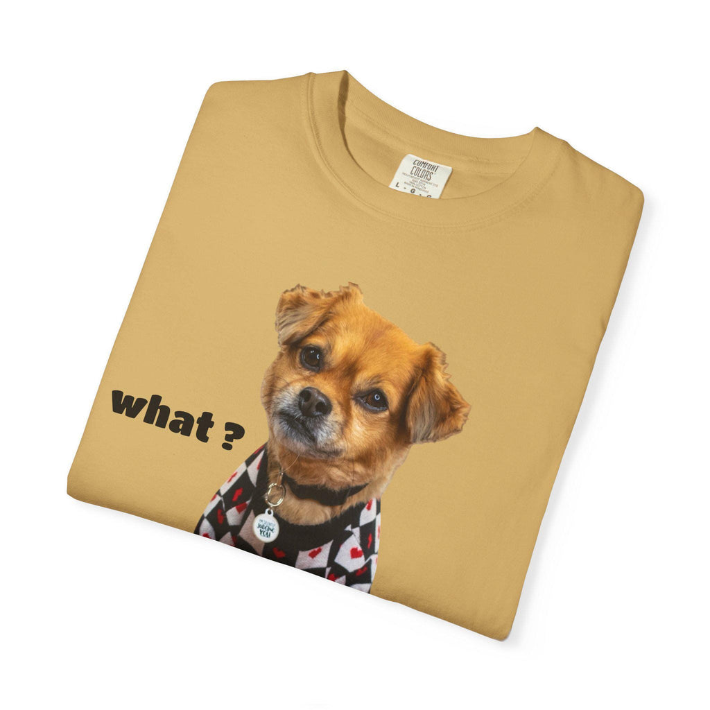 Brown Puppy Checkered T-Shirt | Red Heart Dog Tee (Garment-Dyed)