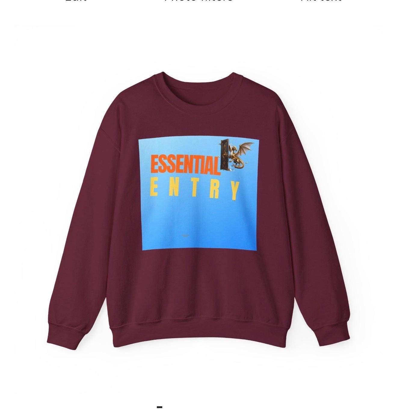 EssentialEntry Dragon Graphic Sweatshirt | Unisex Cotton Blend Streetwear