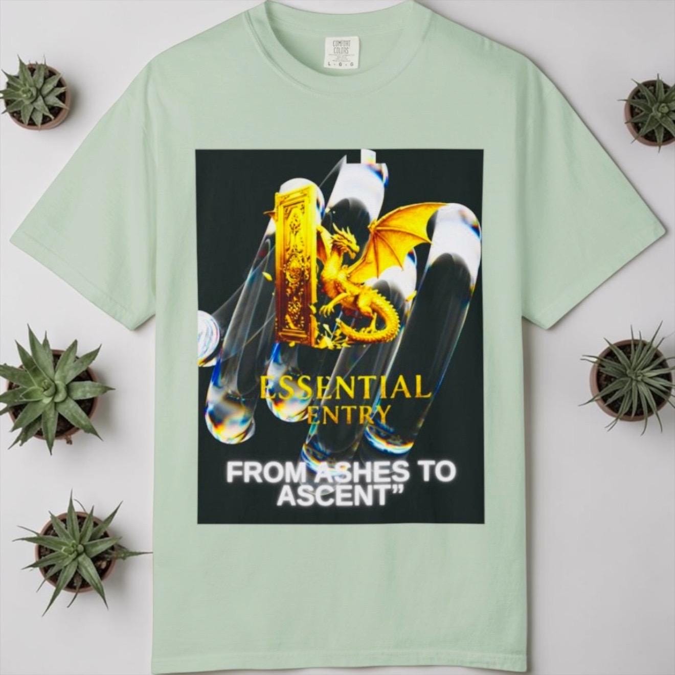 From Ashes to Ascent Dragon Graphic Tee – Cotton Motivational Apparel