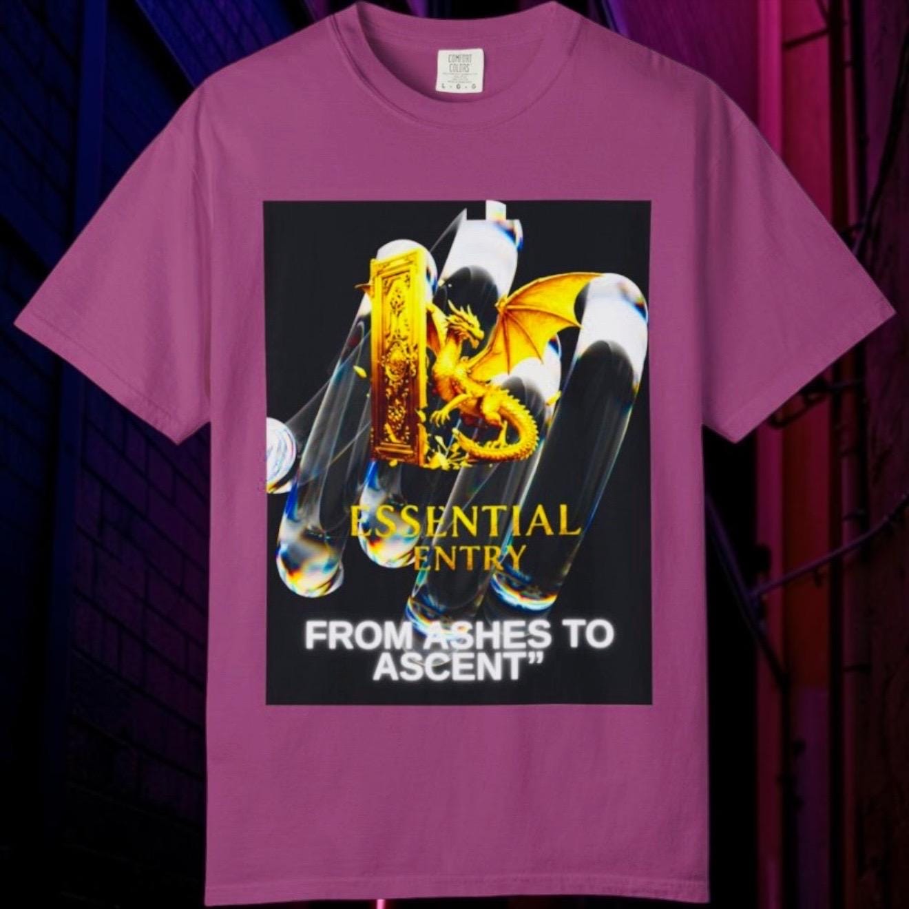 From Ashes to Ascent Dragon Graphic Tee – Cotton Motivational Apparel