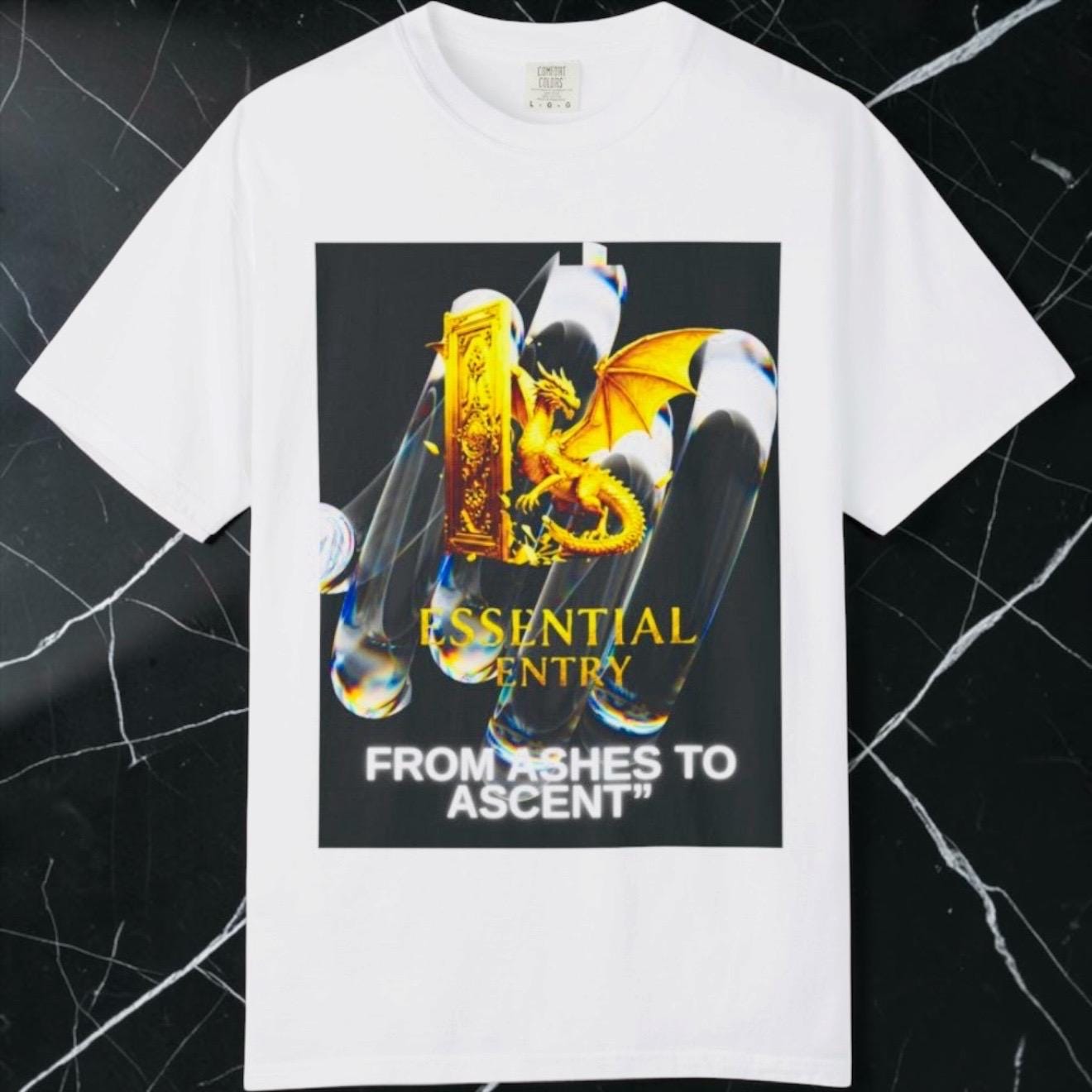 From Ashes to Ascent Dragon Graphic Tee – Cotton Motivational Apparel