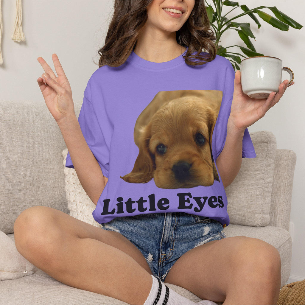 Puppy Dog T-Shirt, Little Eyes Big Love Graphic Tee, Comfort Colors 1717 Cotton
