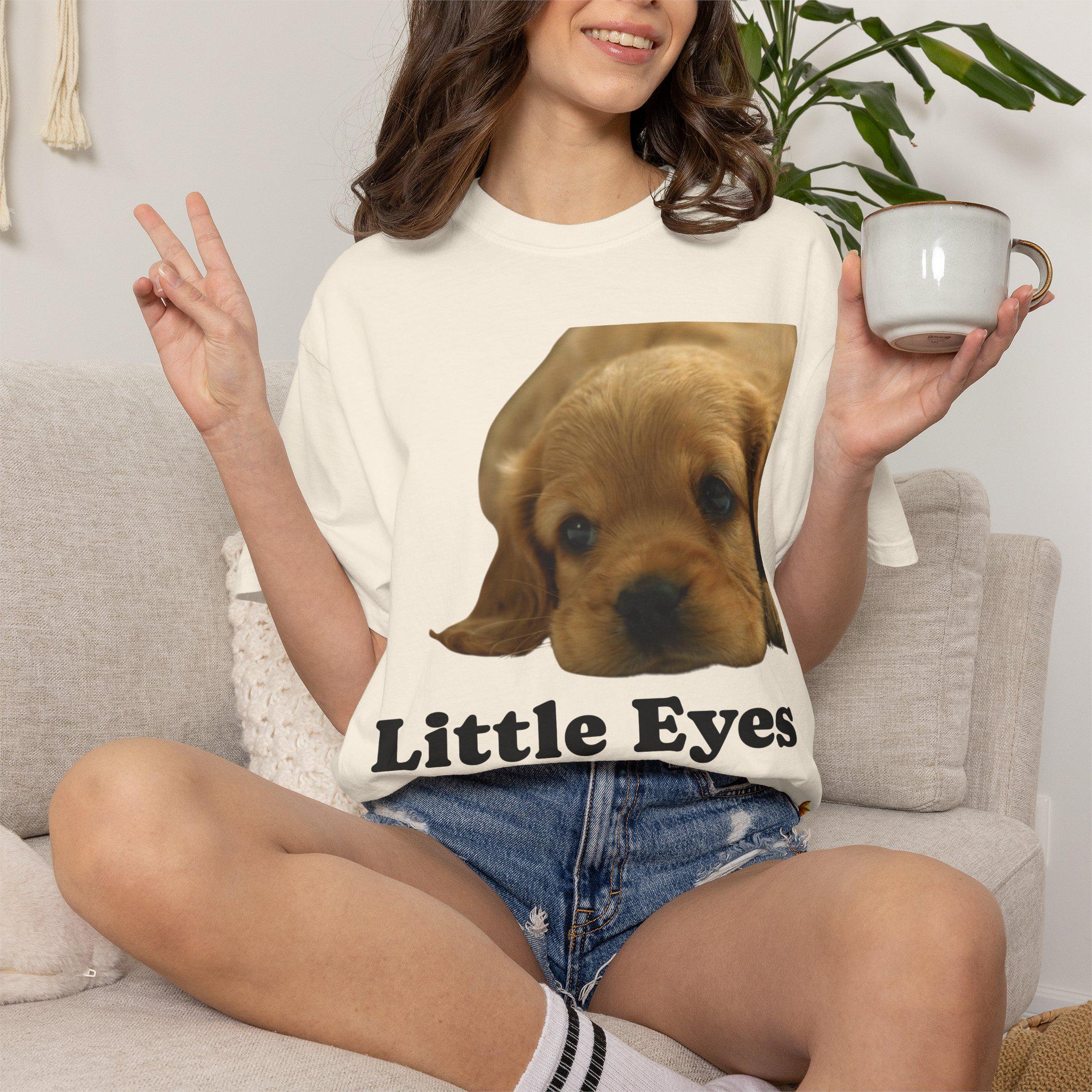 Puppy Dog T-Shirt, Little Eyes Big Love Graphic Tee, Comfort Colors 1717 Cotton