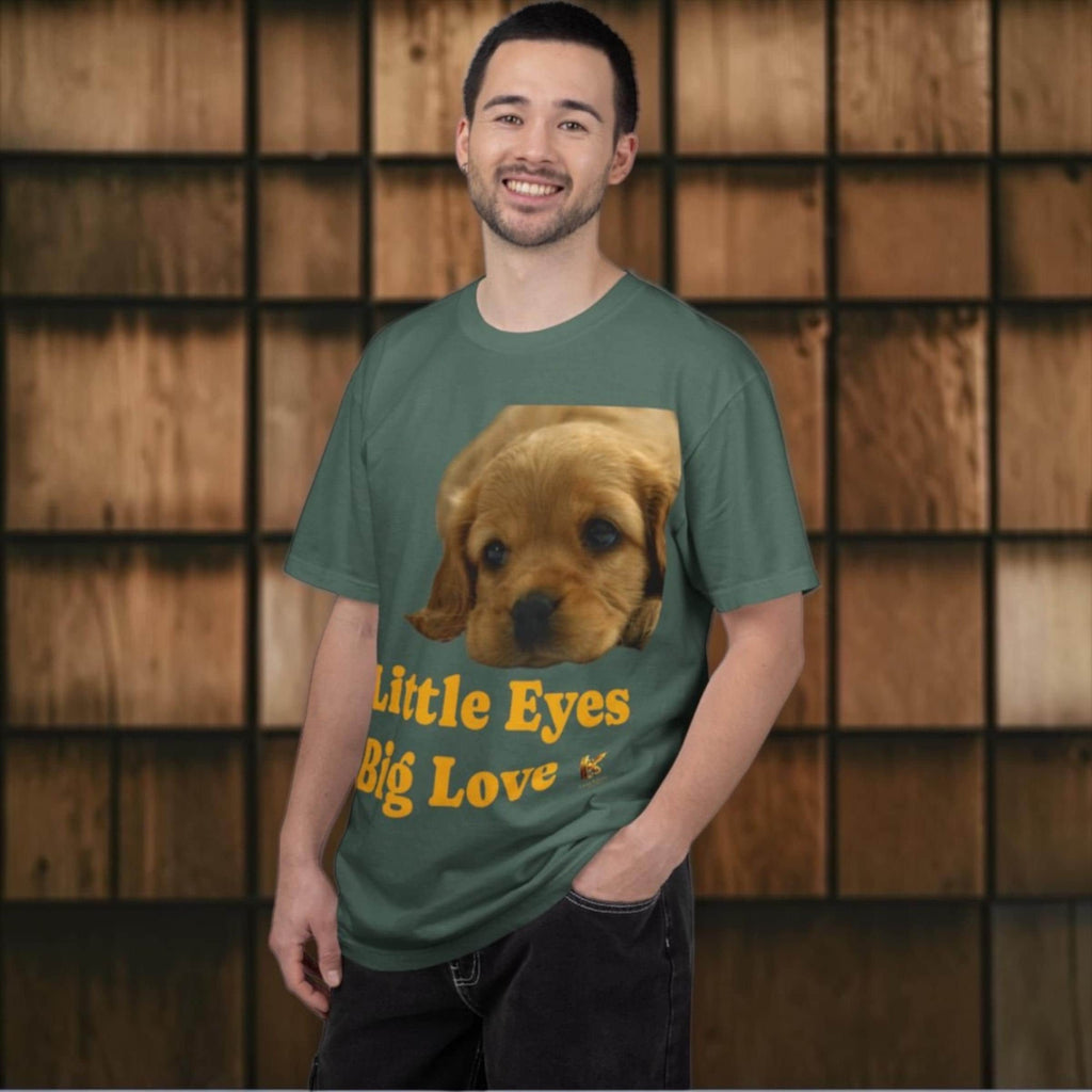 Puppy Dog T-Shirt, Little Eyes Big Love Graphic Tee, Comfort Colors 1717 Cotton