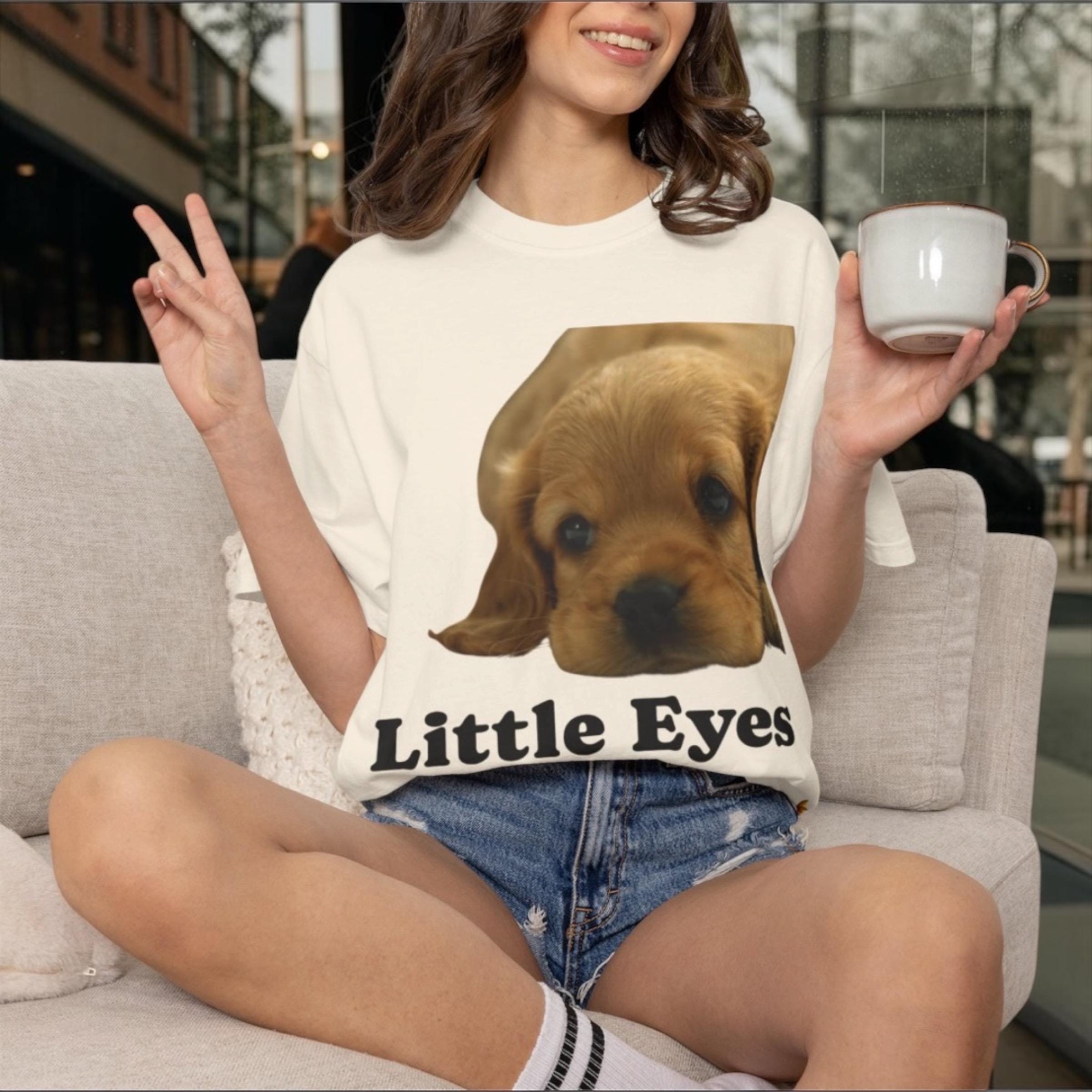 Puppy Dog T-Shirt, Little Eyes Big Love Graphic Tee, Comfort Colors 1717 Cotton