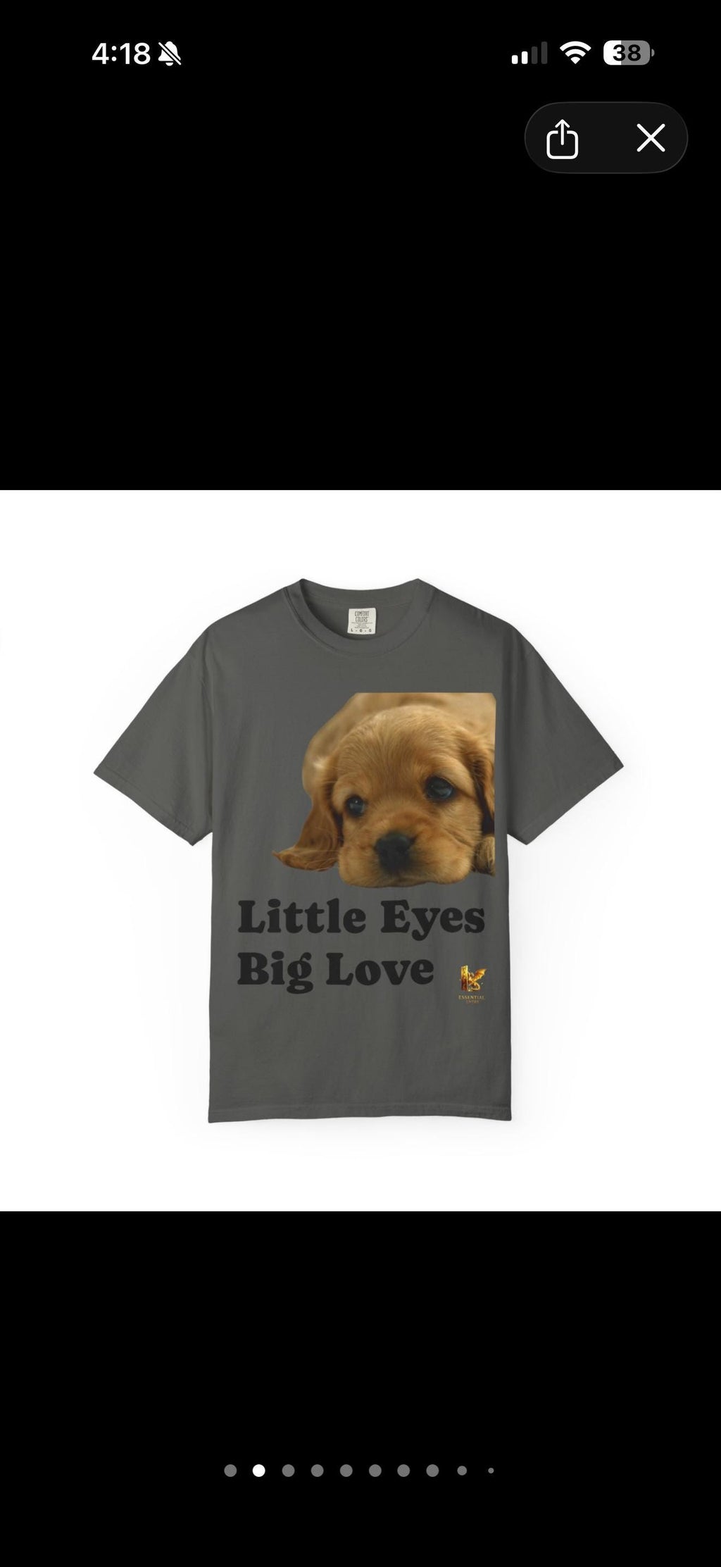 Puppy Dog T-Shirt, Little Eyes Big Love Graphic Tee, Comfort Colors 1717 Cotton