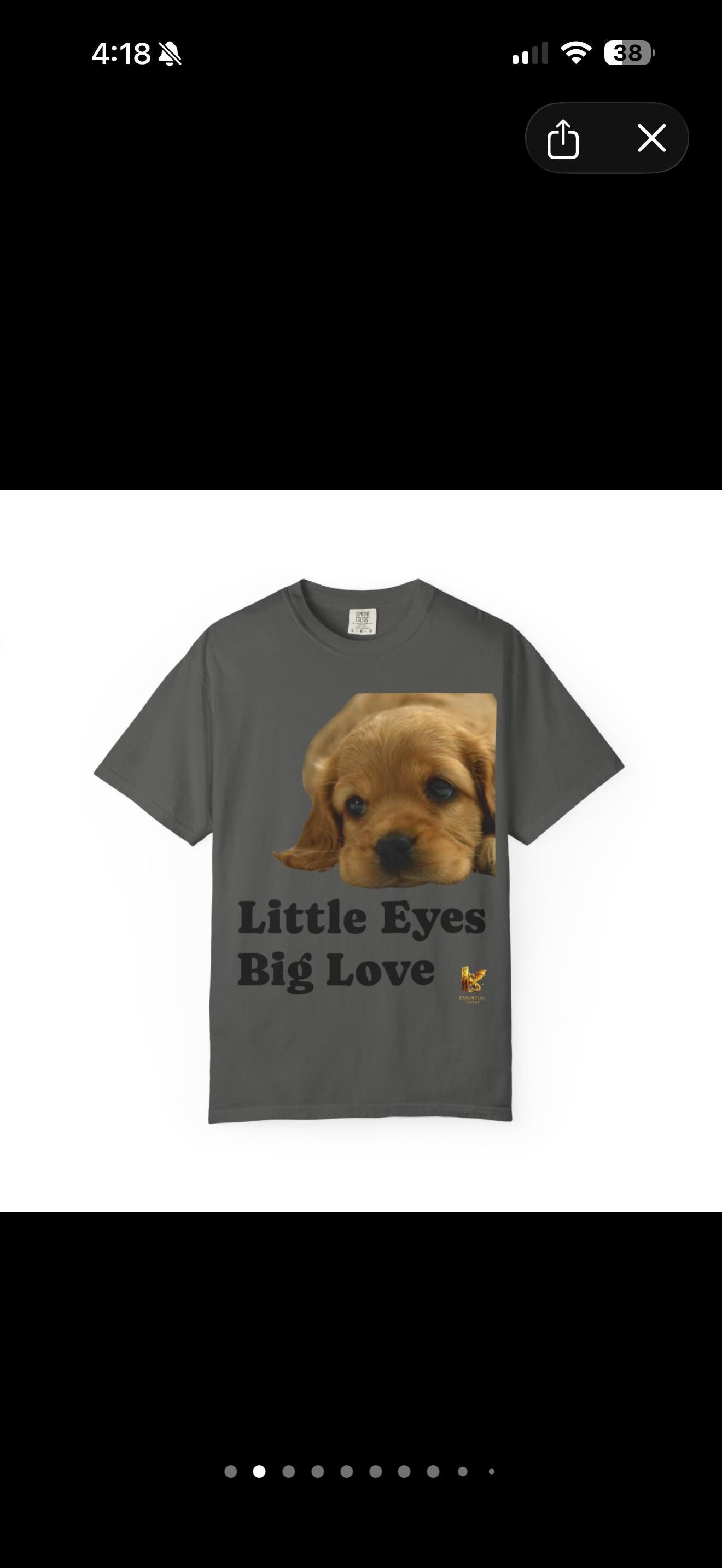 Puppy Dog T-Shirt, Little Eyes Big Love Graphic Tee, Comfort Colors 1717 Cotton