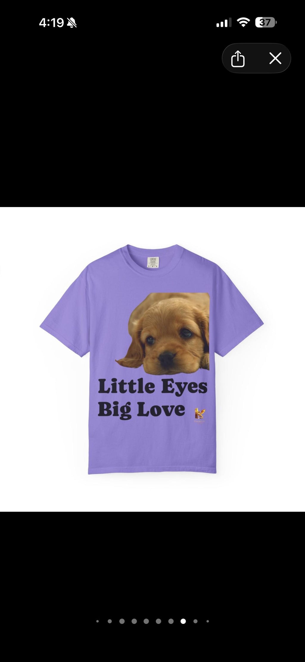 Puppy Dog T-Shirt, Little Eyes Big Love Graphic Tee, Comfort Colors 1717 Cotton