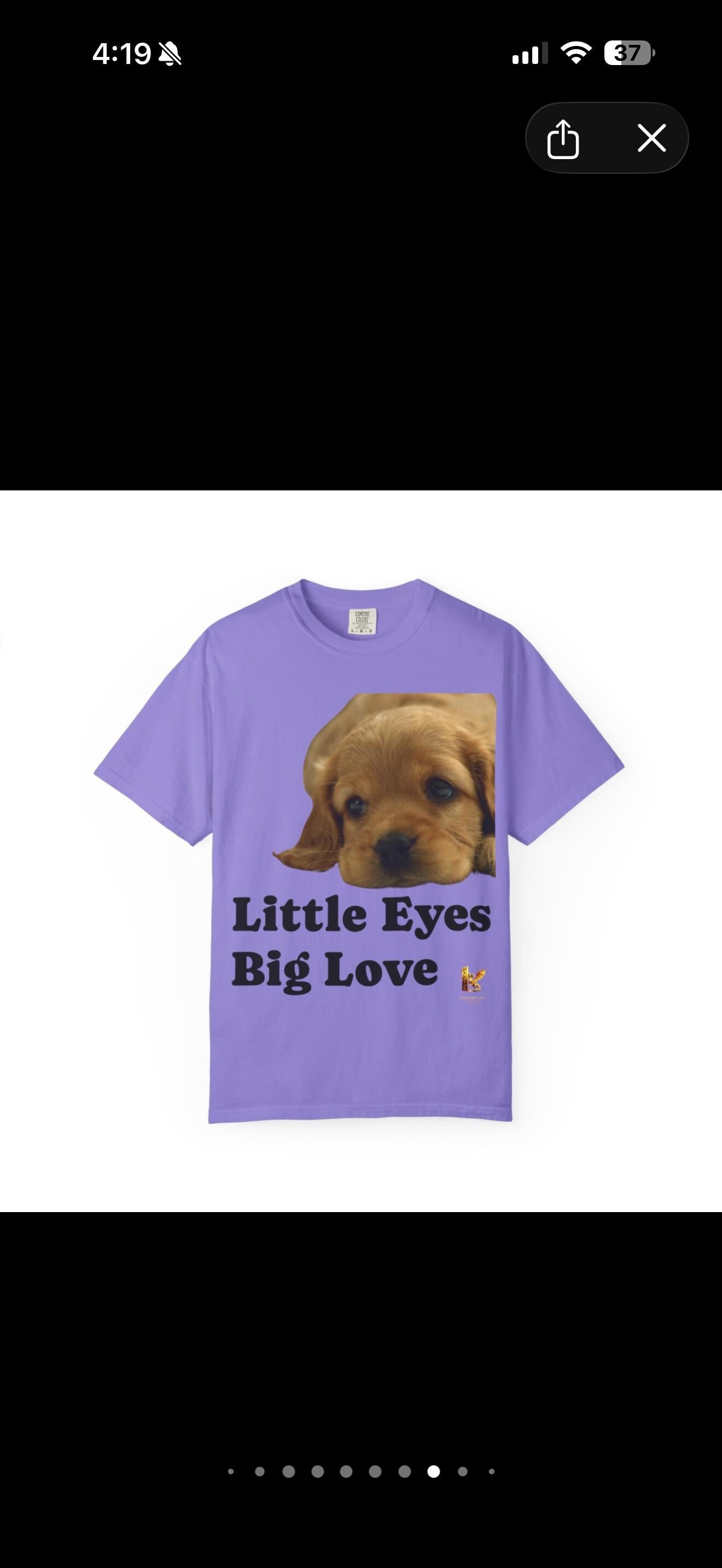 Puppy Dog T-Shirt, Little Eyes Big Love Graphic Tee, Comfort Colors 1717 Cotton