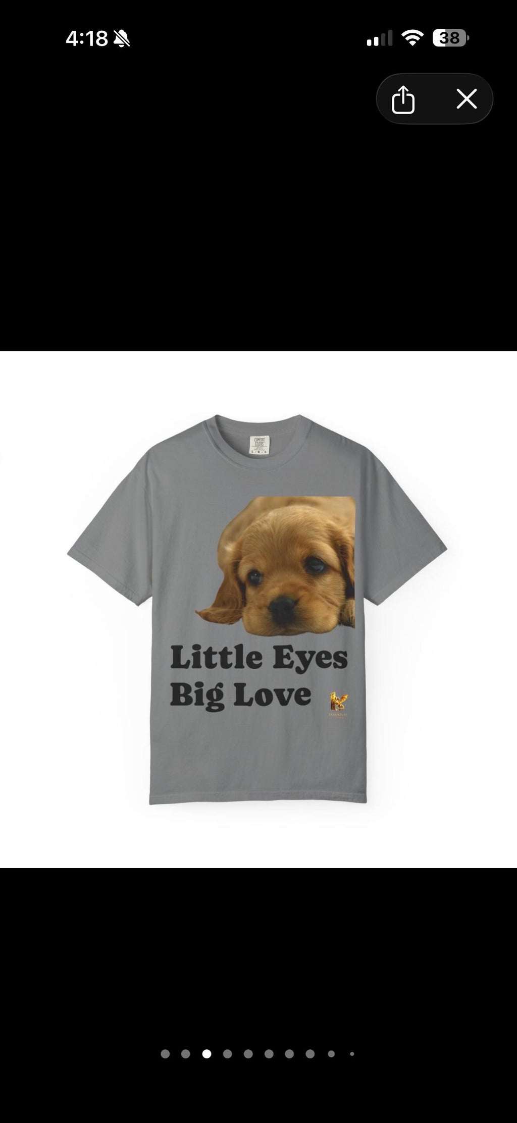 Puppy Dog T-Shirt, Little Eyes Big Love Graphic Tee, Comfort Colors 1717 Cotton