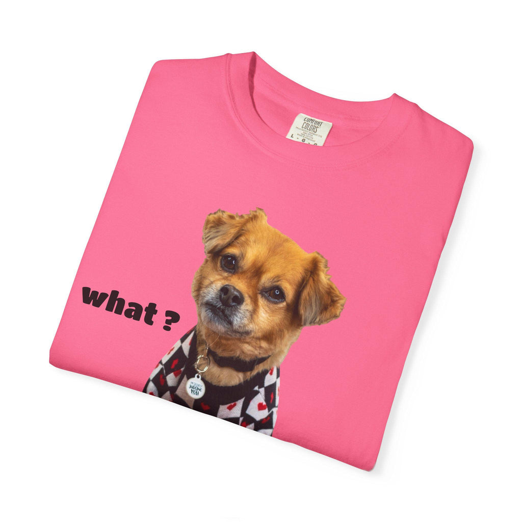 Brown Puppy Checkered T-Shirt | Red Heart Dog Tee (Garment-Dyed)