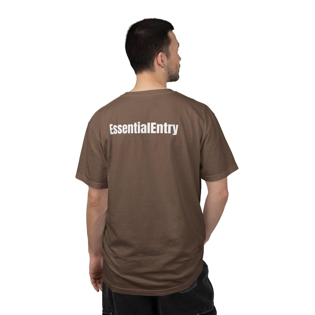 Brown Puppy Checkered T-Shirt | Red Heart Dog Tee (Garment-Dyed)